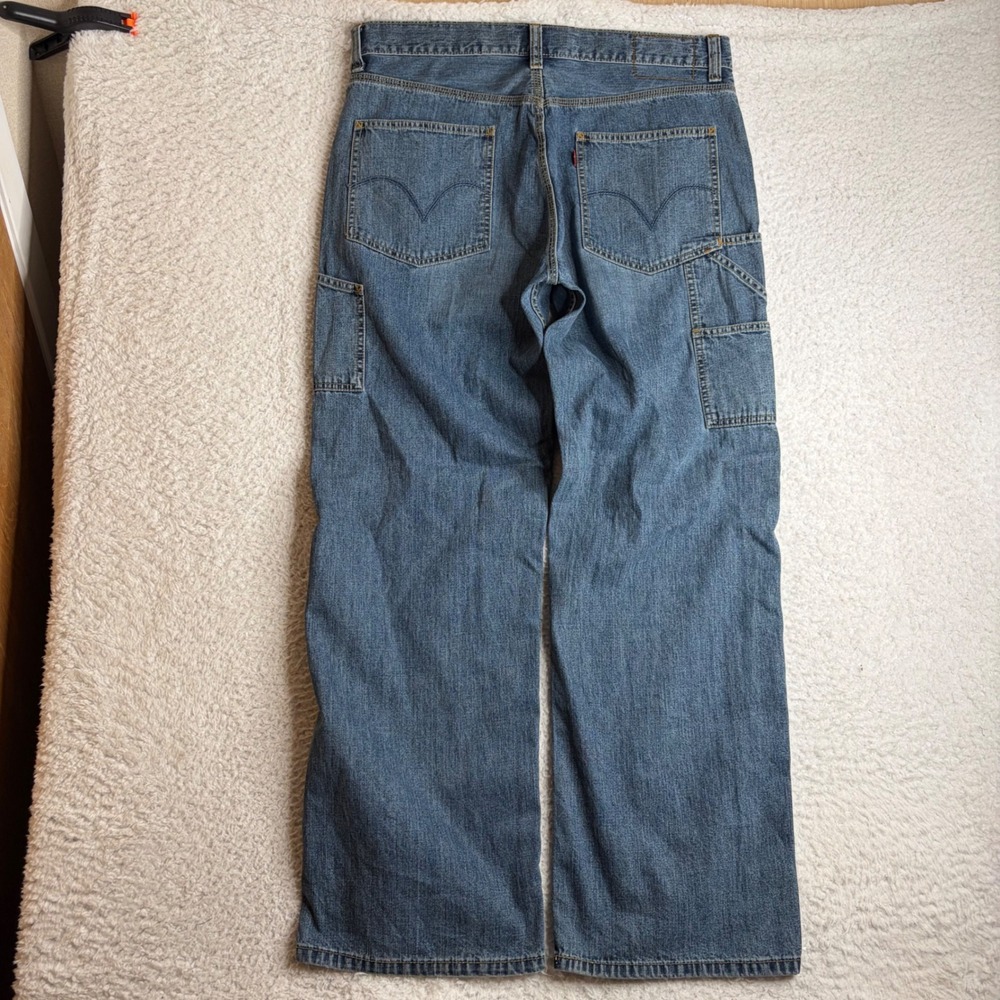 Levis Carpenter Loose Straight Jeans Blue Denim Mens 34x32 (36x32) Workwear